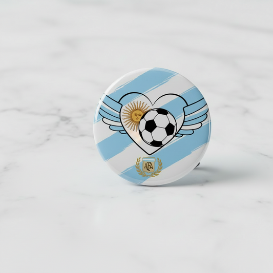 Argentina Football Soccer Love Heart Pinback 2.25-inch