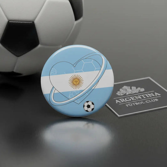 Argentina Football Soccer Love Heart v2 Pinback 2.25-inch - My Pinbacks