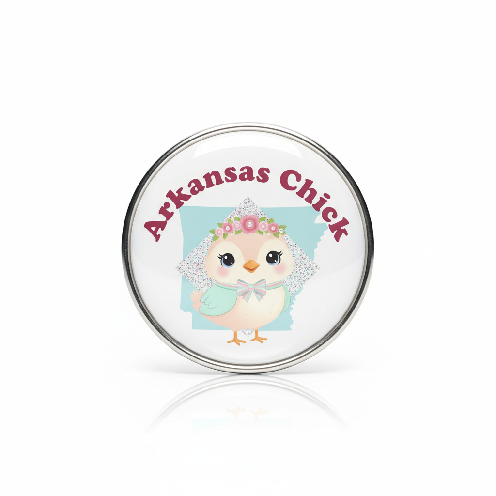 Arkansas Chick Girly Pinback 2.25-inch