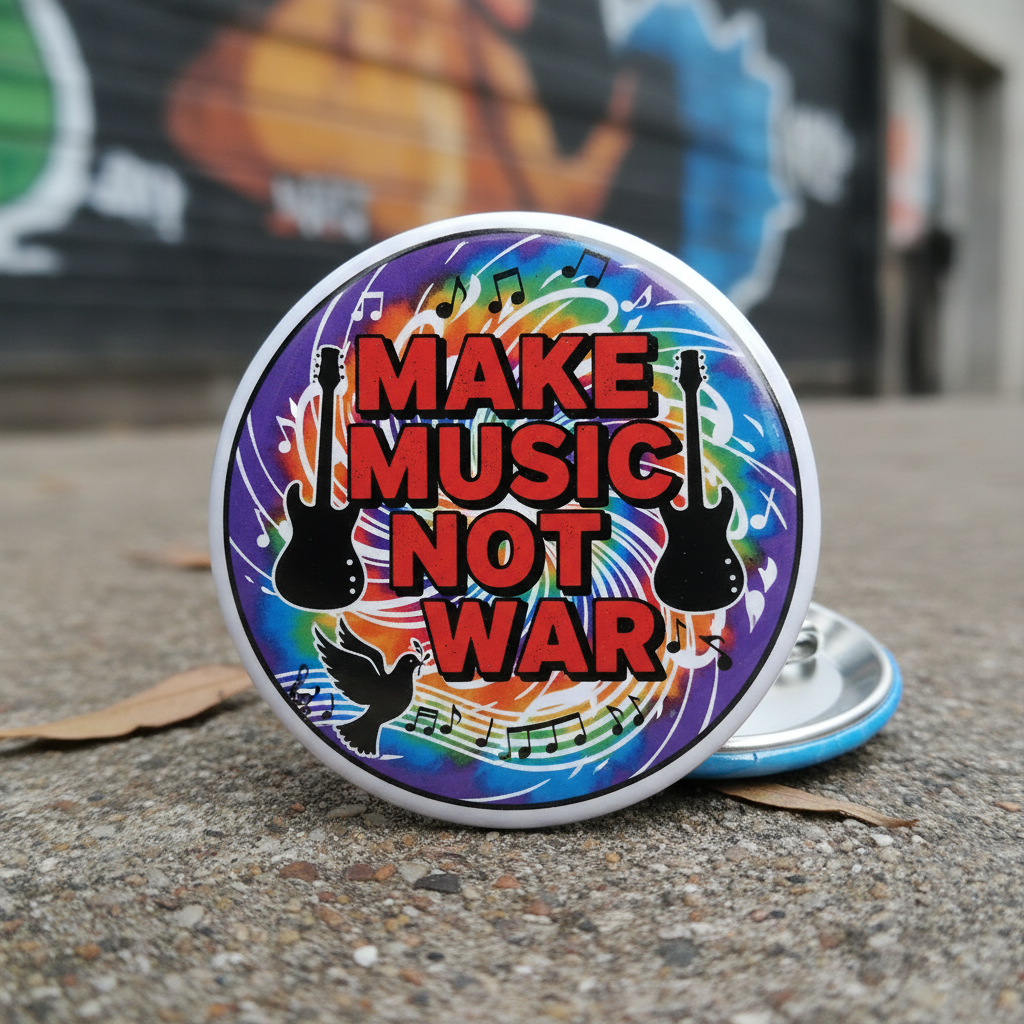 Arrrgghhh Make Music NOT War Pinback 2.25-inch