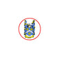 3-inch family crest coat-of-arms magnet, circular red border with blue and yellow shield
