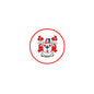 Round family crest arms magnet with red-and-white Ashfield coat of arms emblem