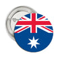 Australia flag circular enamel pinback with silver metal back and safety clasp