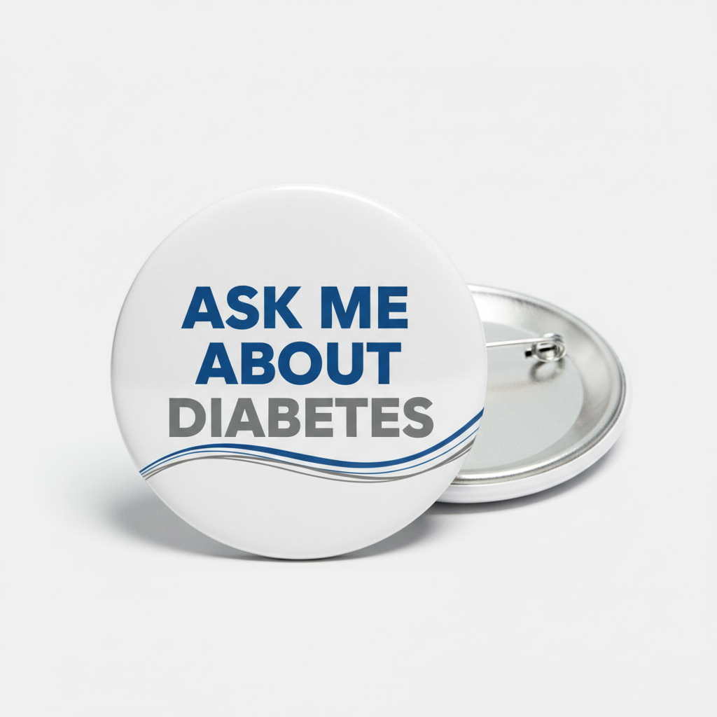 Ask Me About Diabetes Pinback 2.25-inch