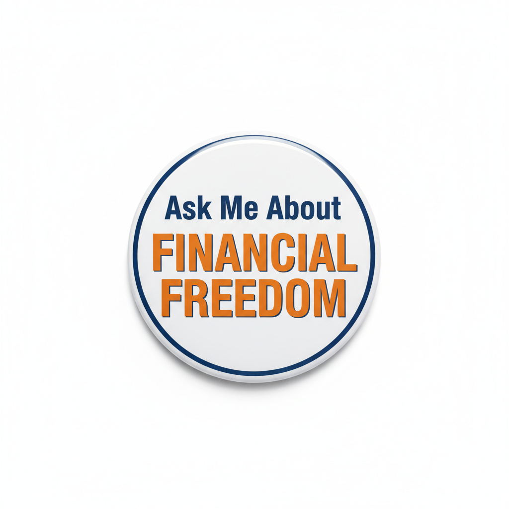 Ask Me About Financial Freedom Pinback 2.25-inch