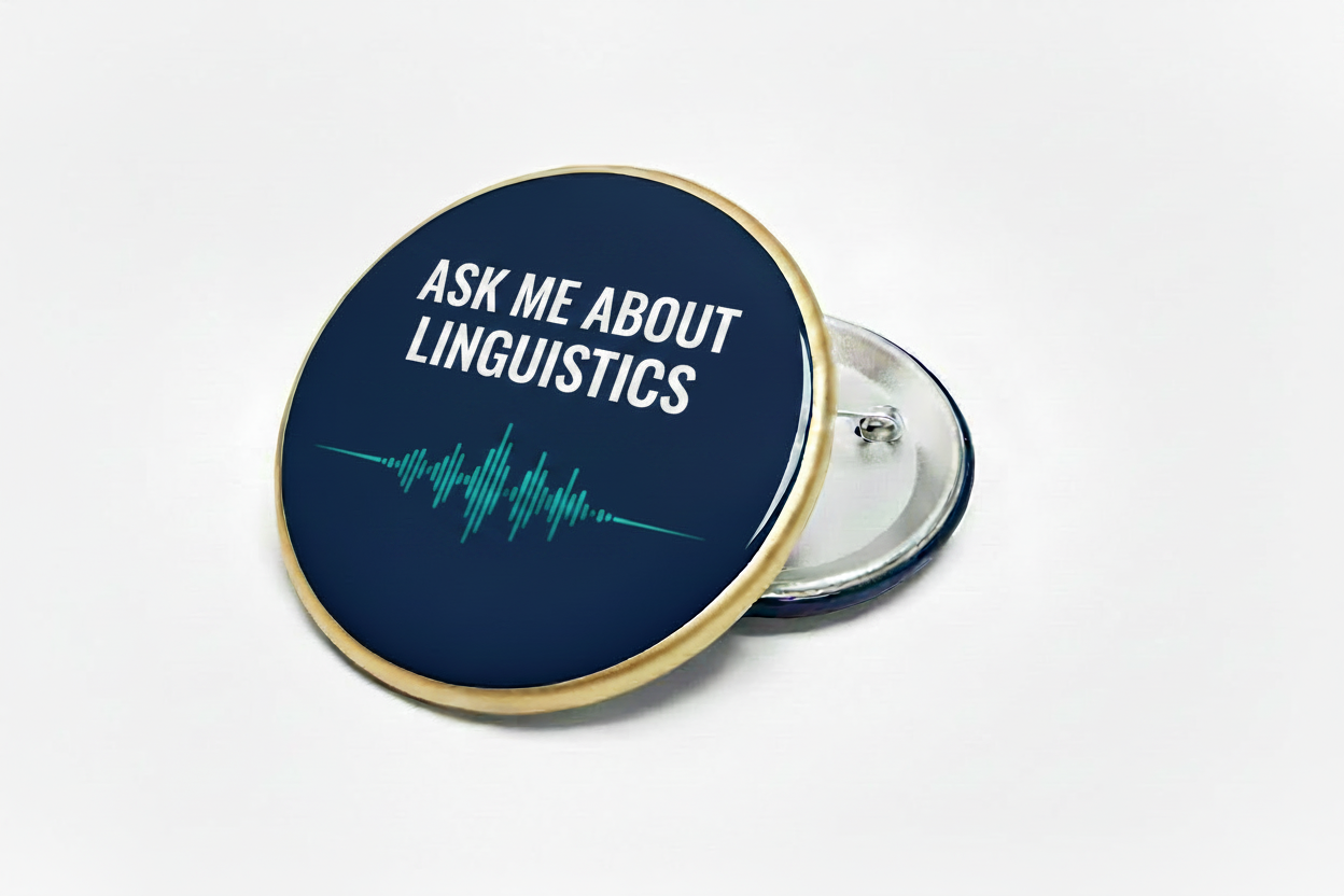 Ask Me About Linguistics Pinback 2.25-inch