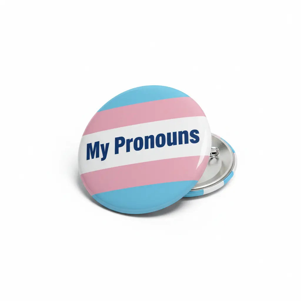 Ask me about My Pronouns Transgender Pinback 2.25-inch - My Pinbacks