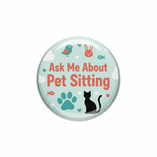 Ask Me About Pet Sitting Pinback 2.25-inch