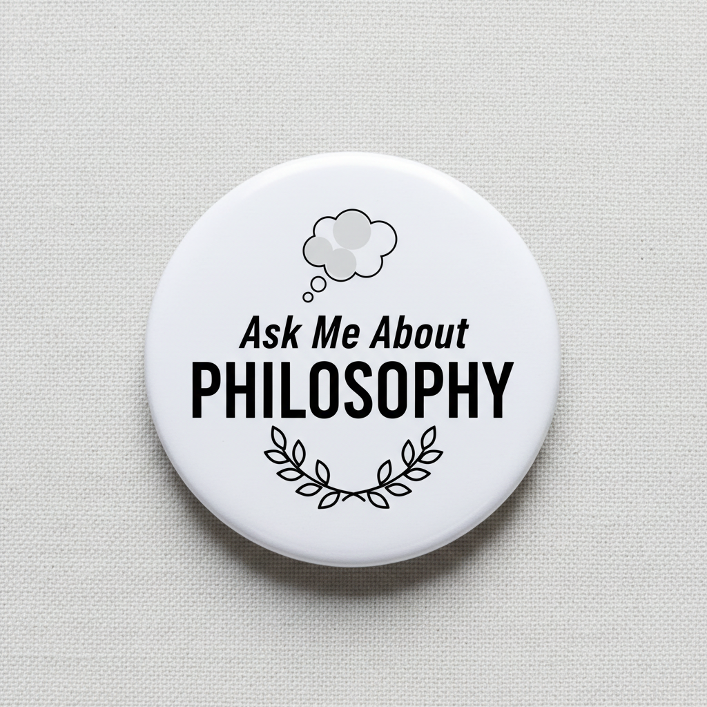 Ask Me About Philosophy Pinback 2.25-inch