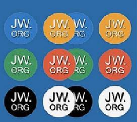 Badge JW.ORG 2,25" Logo Couleurs Assorties