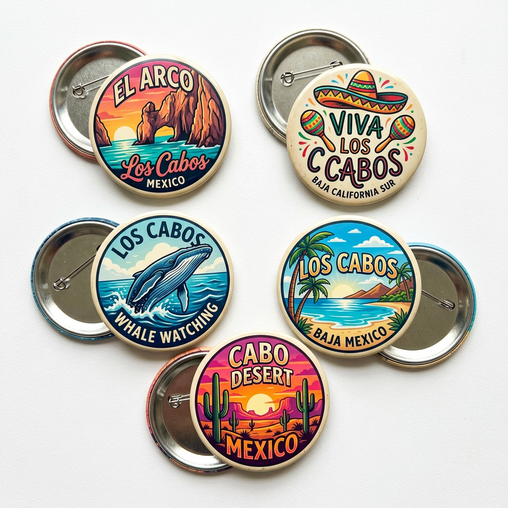 Mexico Los Cabos (Baja California Sur) Travel Souvenir Pin Button 2.25-inch 5 Pcs