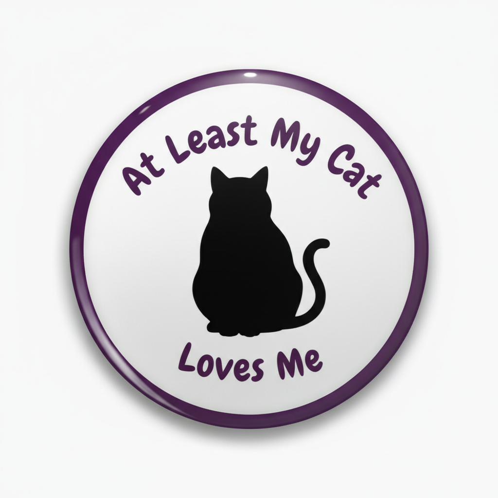 At Least My Cat Loves Me Pinback 2.25-inch
