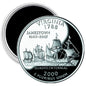 Virginia state quarter 2.25-inch image magnet with ships and Virginia 1788