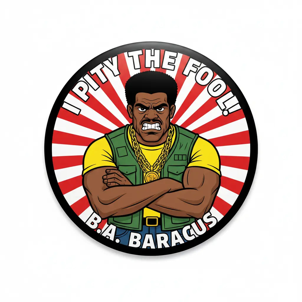 B.A. Baracus Mr T Pinback 2.25-inch