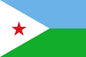Djibouti flag mouse pad: red star on white with blue and green diagonal bands