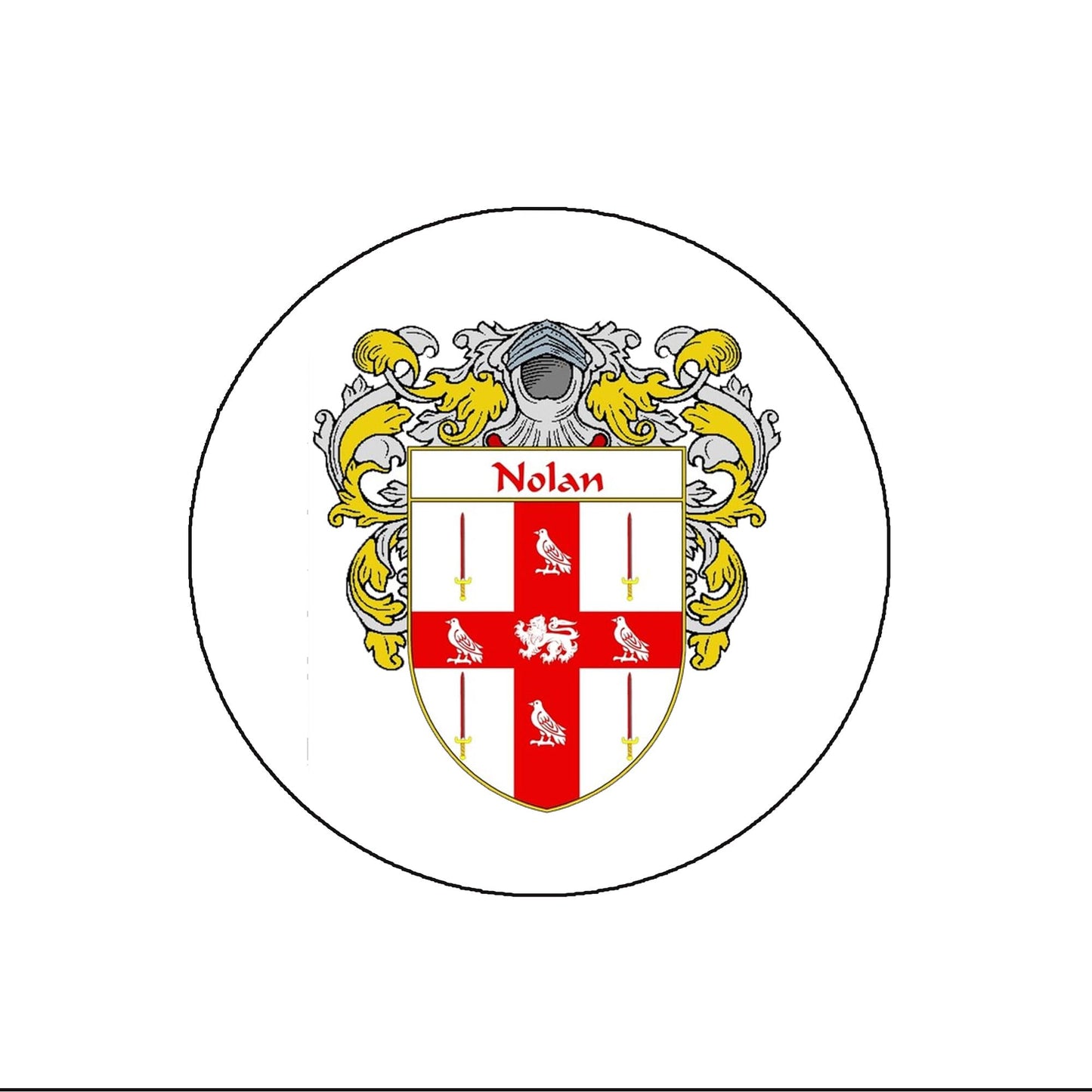 Nolan 3-inch Coat of Arms Fridge Round Magnet Default Title