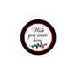 2.25-inch pinback button with rose bouquet and "Wish you were here" text