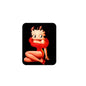 Square black mousepad with red-haired cartoon girl graphic