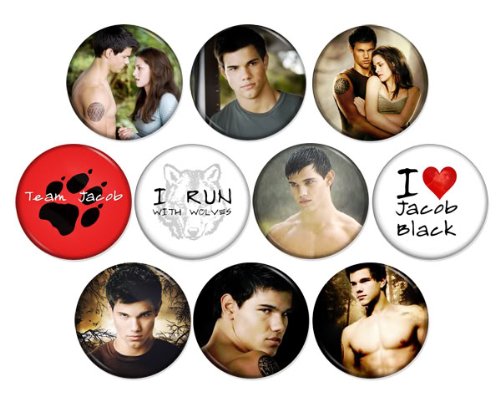 Set of 10 JACOB BLACK 1.25-inch Magnets TEAM JACOB Default Title