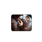 Rectangular mouse pad with rounded corners and graphic photo of people faces
