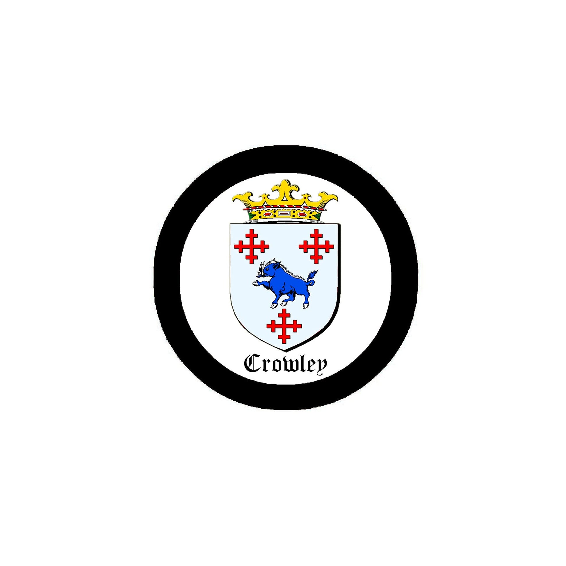 Crowley 3-inch Coat of Arms Fridge Round Magnet Default Title