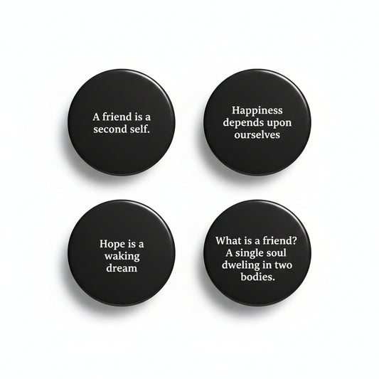 4 Pcs Aristotle Quotes Friendship Pinback 1.25-inch Default Title