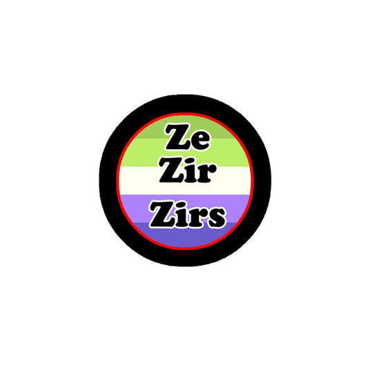 Ze Zir Pronoun 2.25-inch Pinback or Jackets, Backpacks, etc.