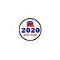 2.25-inch circular pinback button: 2020 and ever with star-and-flag emblem