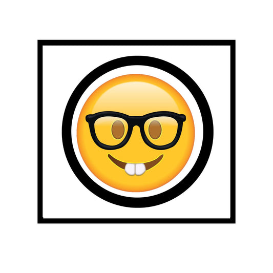 Emoji Nerd Funny 1.25" Pinback Button Badge/Pin