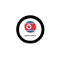 North Korea flag keychain bottle opener with circular black ring and emblem