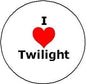 1.25-inch heart pin badge with red heart and text “I Twilight” on a white circle