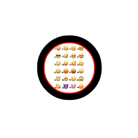 Adorable Happy Smiley Face Emojis Style 24 Pcs Pinback 1.25" for Jackets, Backpacks, etc.