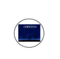 Epiphany pinback brooch with blue night scene graphic and EPIPHANY text