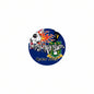 Round soccer pinback with British Virgin Islands logo, Qatar 2022, black border