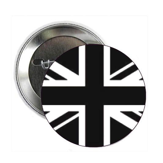 Black Union Jack Badge Pinback 2.25-inch Default Title