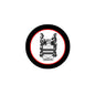 3-inch circular family crest coat of arms magnet, black border with red inner ring