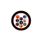 Set of 9 round Star Wars stamps in black circle, with colorful character icons