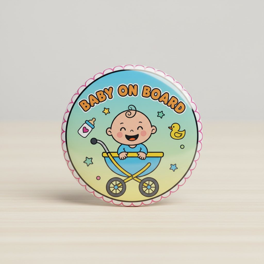 Baby On Board Pinback 2.25-inch Cartoon