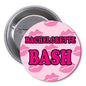 2.25-inch bachelorette bash pinback button with pink 'BACHELORETTE' and 'BASH' design.