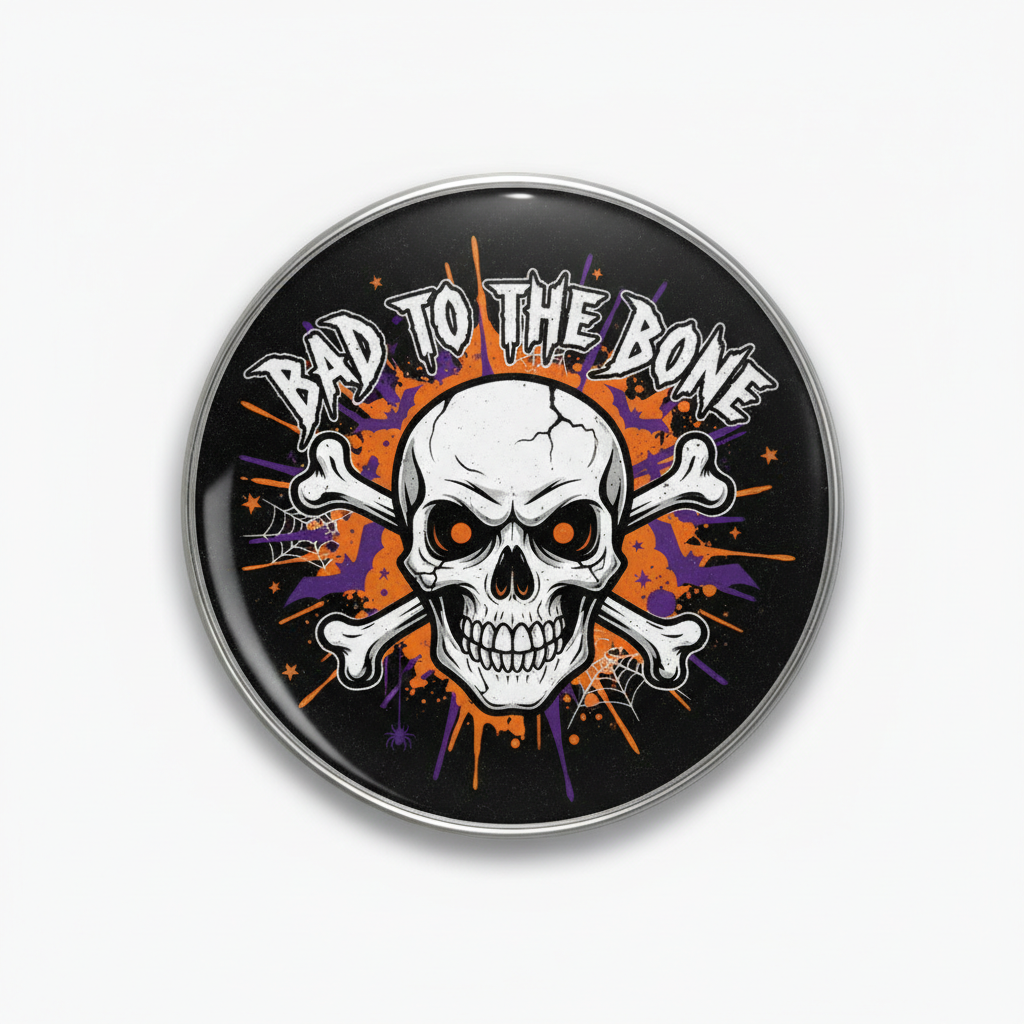 Bad to the bone Halloween Pinback 2.25-inch