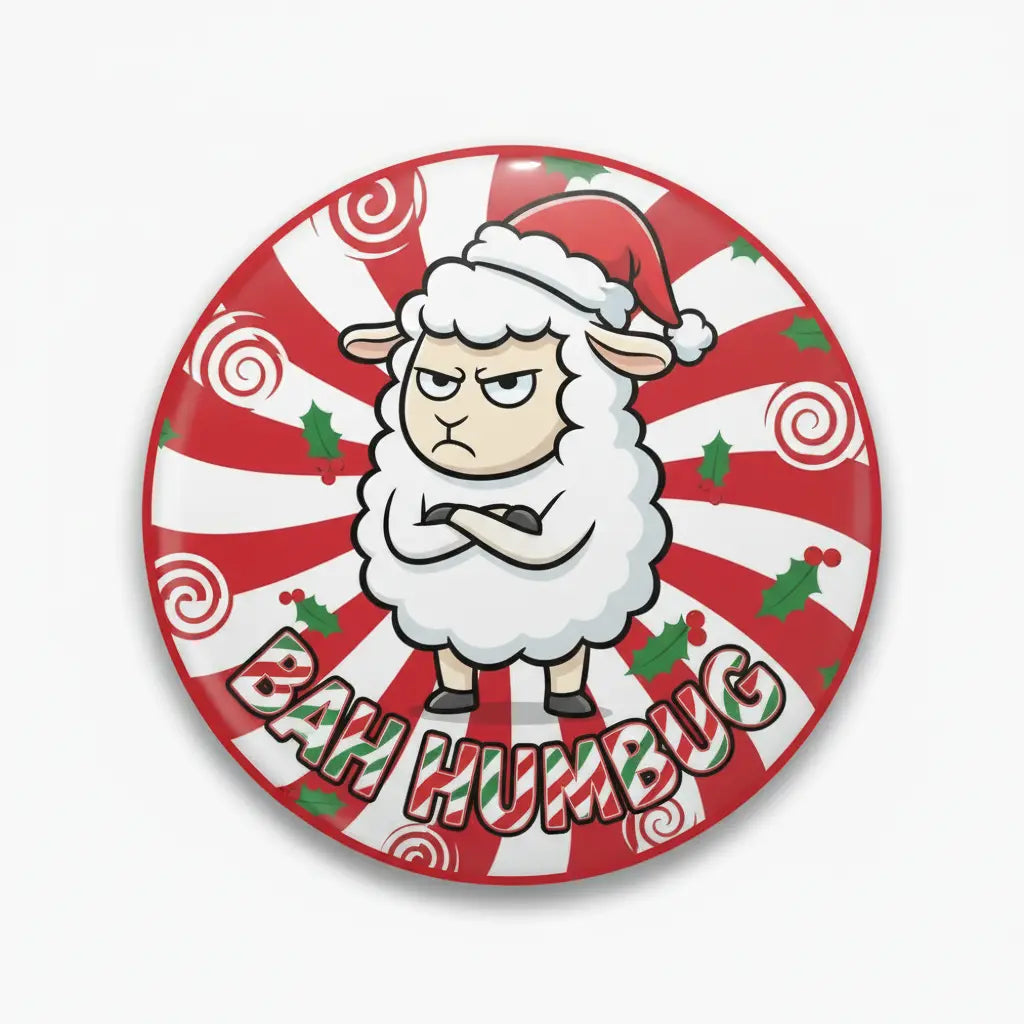 Bah Humbug Sheep Pinback 2.25-inch