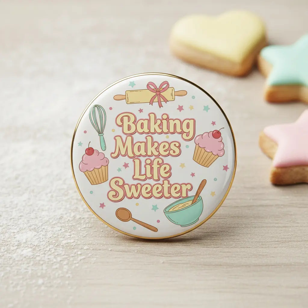 Baking Makes Life Sweeter Pinback 2.25-inch