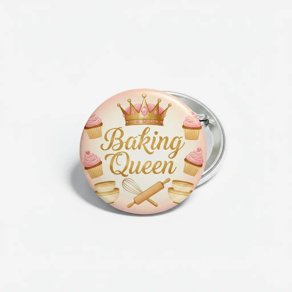 Baking Queen Button Pinback 2.25-inch