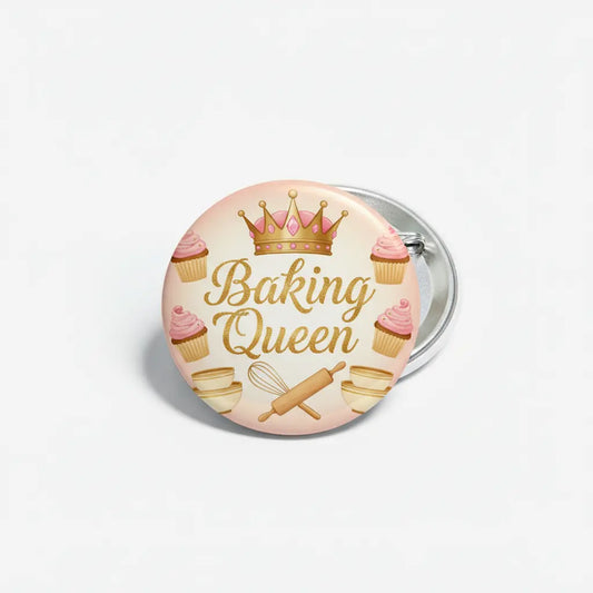 Baking Queen Button Pinback 2.25-inch