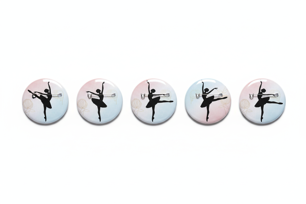 Ballet Dancer Set of 5 Pcs Pinback 1.25-inch