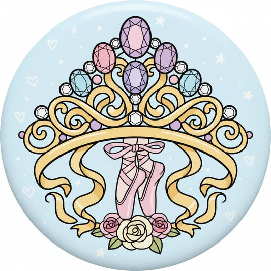 Ballet Princess Crown Pinback 2.25-inch
