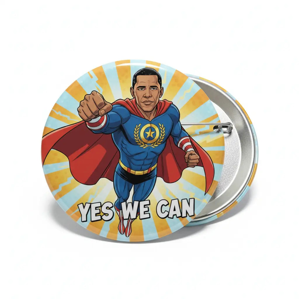 Barack Obama Superhero Pinback 2.25-inch