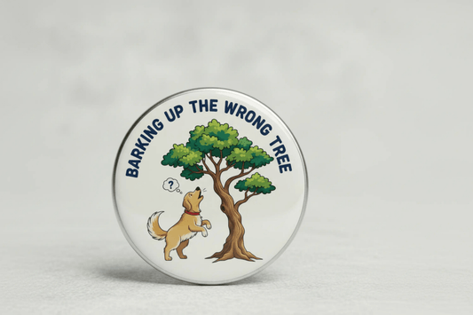Barking up the wrong tree Pinback 2.25-inch - My Pinbacks