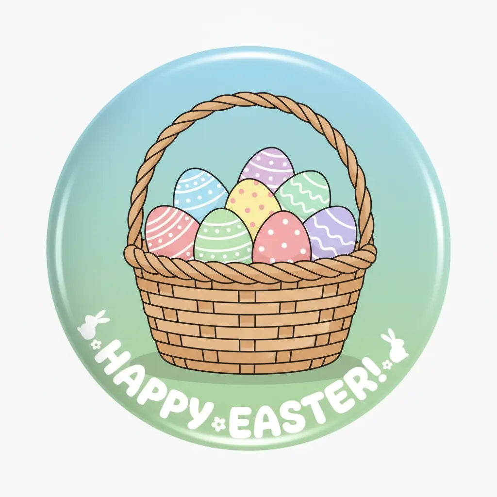Basket of Easter Eggs Pinback 2.25-inch