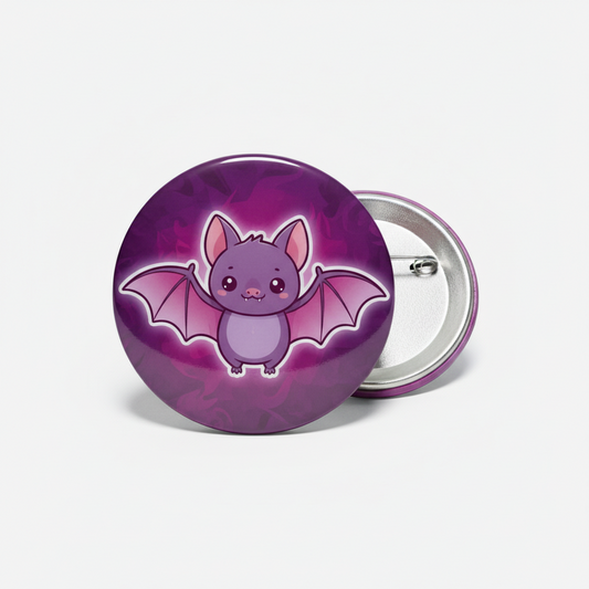 Bat Animal Purple Pinback 2.25-inch